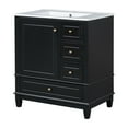 thumbnail image 2 of GDF Studio Modern 30" Bathroom Vanity with Ceramic Sink, Soft-Close Door, and Ample Storage, Black, 2 of 22