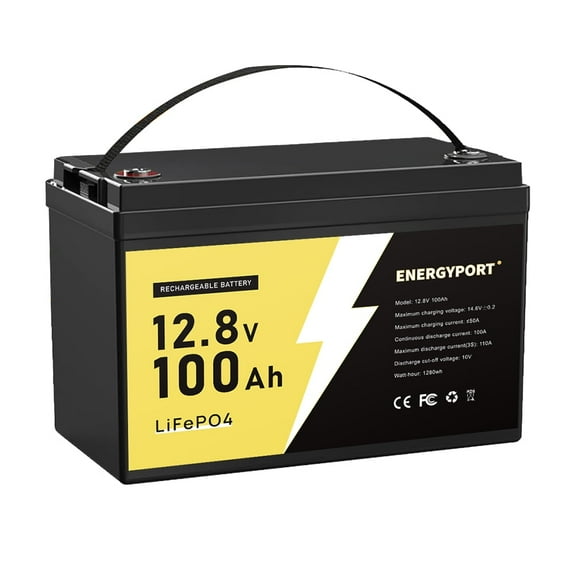 12V 100Ah LiFePO4 Lithium Battery, Group 31 Low-Temp Protection LiFePO4 Battery Built-in 100A Smart BMS, 15000 Deep Cycles Rechargeable Battery Life Great for RVs, Solar, Wind Power, Home