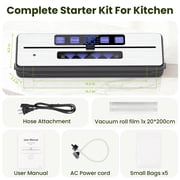 Food Vacuum Sealer Machine,7 Vacuum Modes with Build-in Cutter Digital Countdown Timer,External Suction Nozzle For Zipper Bags,Vacuum Boxes,Mason Jars