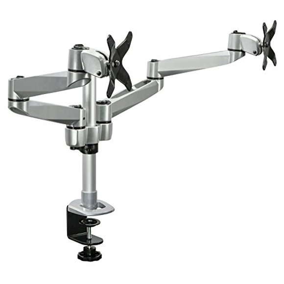 Mount-It! Dual Monitor Desk Mount Swivel Arm Quick Connect with Clamp Base (MI-43116)
