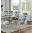 thumbnail image 5 of Classic Gray Flannelette Wingback Dining Chairs (Set of 2) - Glam Style, Tufted Back, Acrylic Buttons, Silver Nailhead Trim, 21"W x 40"H, for Dining Room, 5 of 10