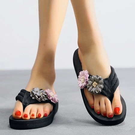 

Cathalem Bottomed Wedge Toe Clip Clip Sandals Women s Sandals Summer Fashion Beach Sandals Bohemian Sandals for Women Wedge Purple 8.5