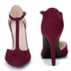 thumbnail image 3 of Mujer Mary Janes T-Strap Stiletto Heels Dress Pumps Borgoña US 9/UK 7/EU 40, 3 of 6