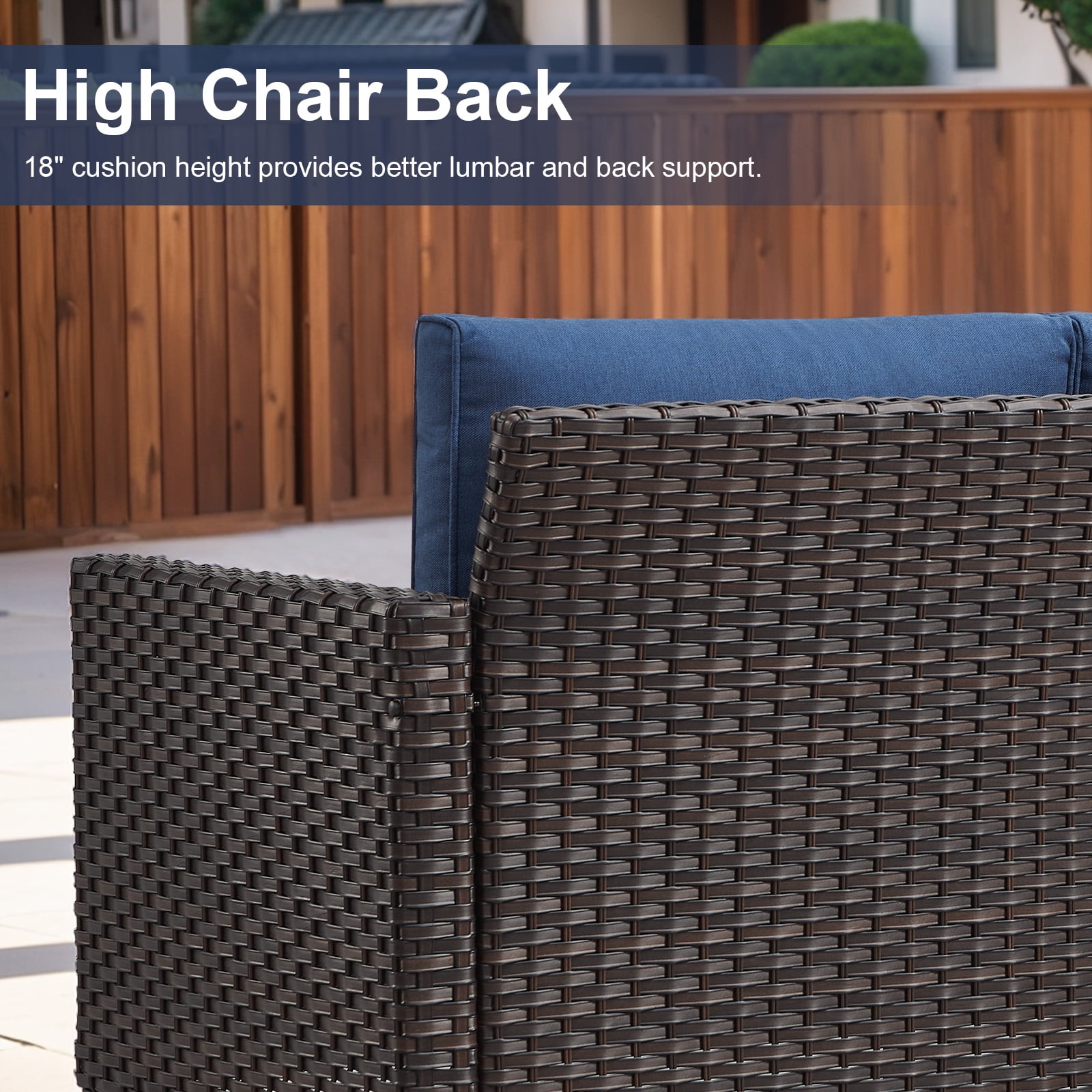 POCASSY Patio Wicker Rattan Swivel Rocking Outdoor Lounge Accent Chair (Set of 2)