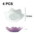 thumbnail image 2 of Paquete de 4 jaboneras con forma de flor de loto y soporte de silicona para drenaje, bandeja de jabón flexible antideslizante para ducha de baño, 2 of 5