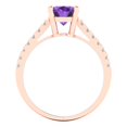thumbnail image 4 of Clara Pucci 14K Rose Gold 2.21ct Amethyst Solitaire with Accents Ring, 4 of 7
