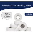 thumbnail image 3 of Perco 2 Line White Labels - 6,000 Blank Price and Date Gun Labels for Perco 2 Line Price and Date Guns - 8 Rolls, 1 Sleeve - Made in USA, 3 of 7