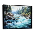 thumbnail image 2 of Designart "Rapids in Canadian Waters I" Landscapes Floater Framed Wall Art Print, 2 of 7