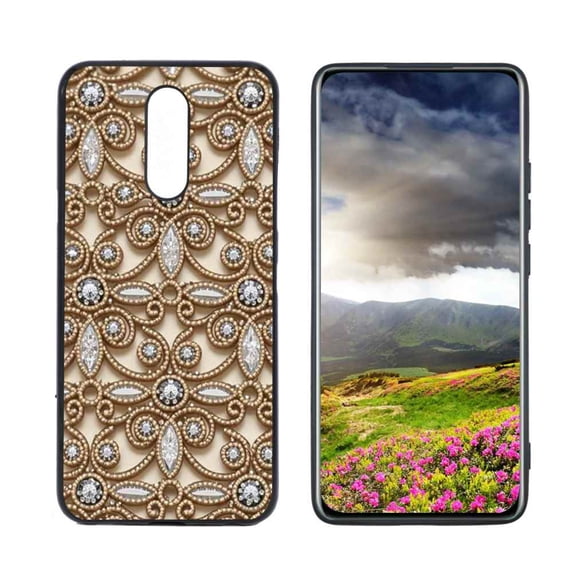 Ornamental-Bling-s-Dual-Layer-Premium-Quality-Inner-TPU-layer-7-2 Phone Case, Degined for LG Solo LTE Case Men Women, Flexible Silicone Shockproof Case for LG Solo LTE