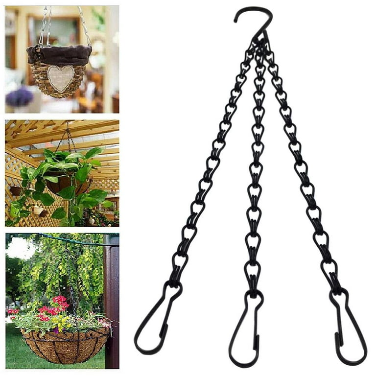 6 Pcs Hanging Basket 3-leg Chain Replacement Metal Chain Hanger With Hook  And Clip For Hanging Garden Flower Pots Planters Bird Feeders Lanterns And  O