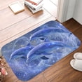 thumbnail image 4 of 1pc Three Dolphins in a Starry Absorbent Non-Slip Bathroom Thickened Flannel Rug Decor,Soft,Quick Drying,Suitable For Indoor/outdoor Use,Bathrooms,Bedrooms,Kitchens,Terrace,Laundry Rooms,16"x24", 4 of 9