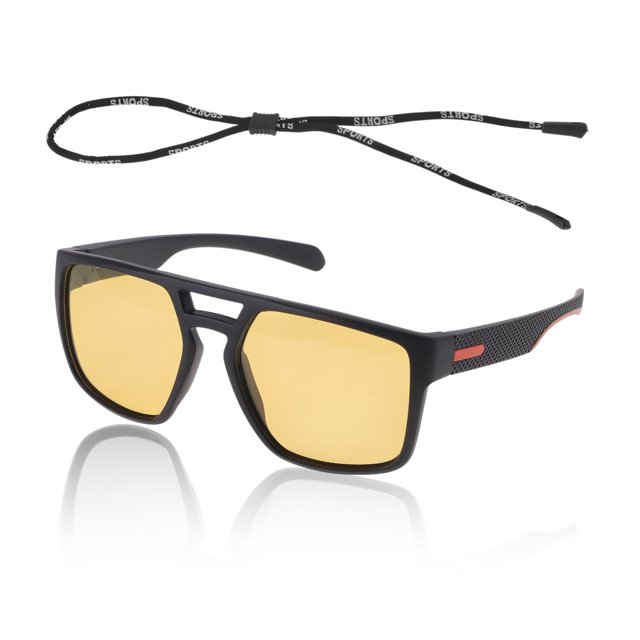 1 juego de gafas de motocicleta anti-reflejo de triacetato de celulosa TR para deportes al aire libre, gafas de sol para motocross, bicicleta de tierra, lente amarilla, marco negro y naranja