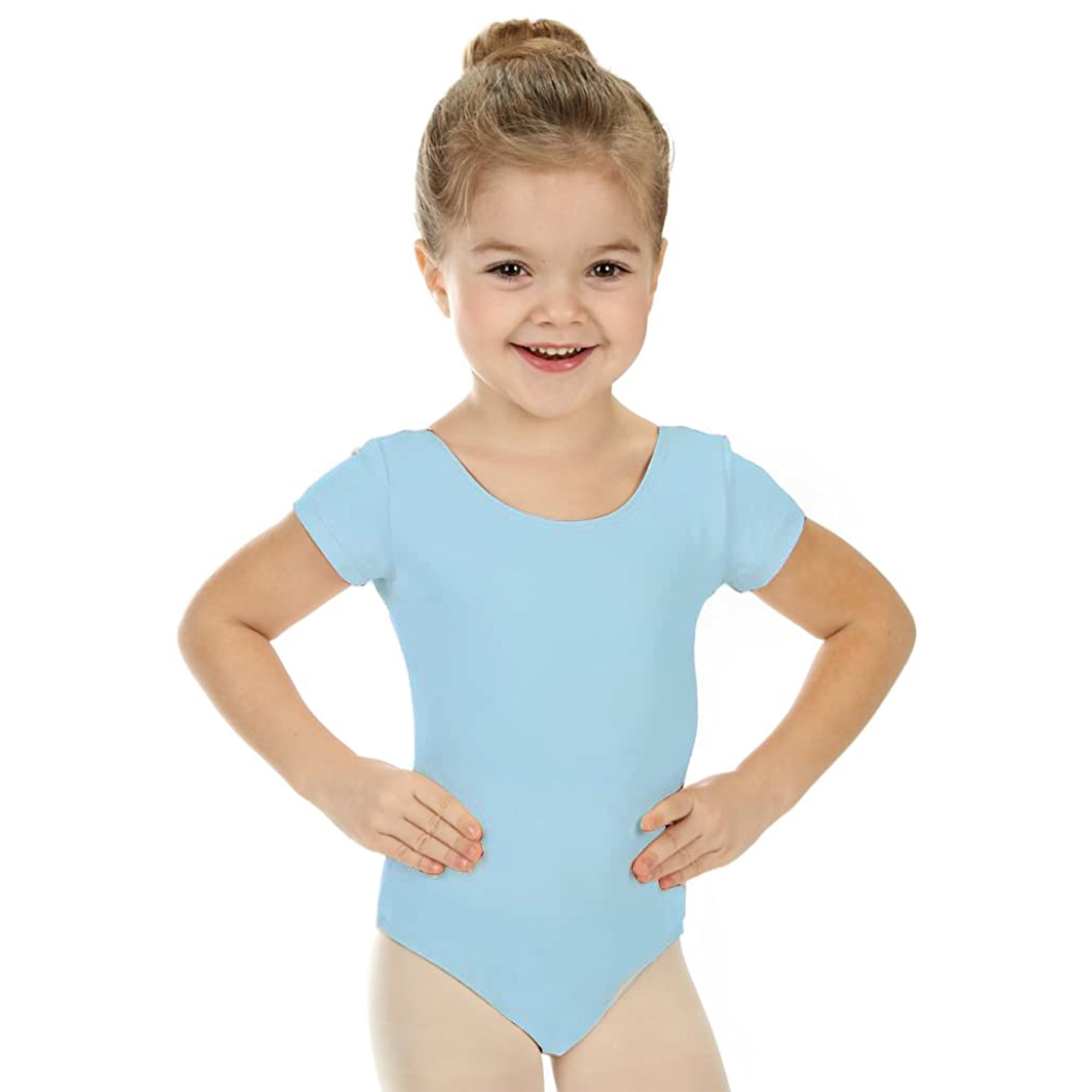 Elowel Toddler Leotard for Girls Basic Short Sleeves for Gymnastic