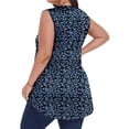 thumbnail image 3 of OutfitShow Women Plus Size Blouse, Casual V Neck Sleeveless Shirt Pleated Button Tunic Top, 3 of 7