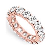 Fine Jewelry Vault UBAGVRR500CZ226225 Five CT CZ Eternity Band in 14K Rose Gold Vermeil Fifth & Tenth Wedding Anniversary Jewelry, 16 Stones