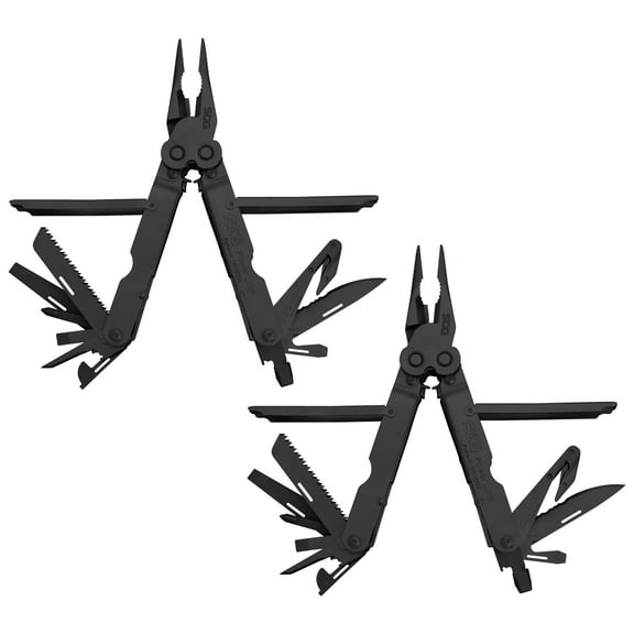 SOG Powerlock Stainless Steel V Cutter Multi Tool Pliers, Black (2 Pack)