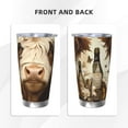 thumbnail image 3 of Fotbe Butterfly Cow Barrel Pattern 20 oz Tumbler Stainless Steel Vacuum Insulated Coffee Ice Cup Double Wall Travel Flask Leak-proof Coffee Cup-Without Straw, 3 of 8