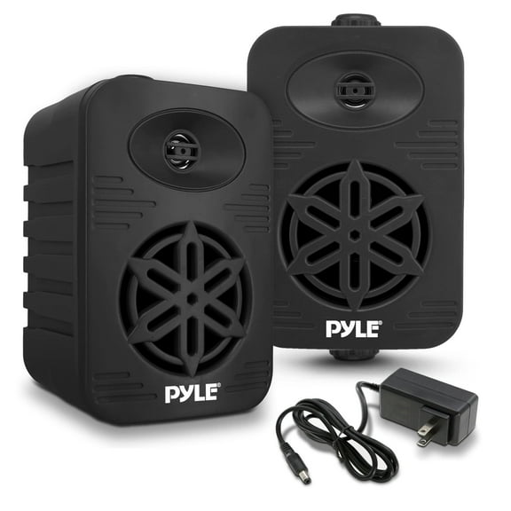 PyleUsa Bluetooth Indoor Outdoor Speakers Pair - 500 Watt Dual Waterproof 5.25 2-Way Full Range Speaker System w/ 1/2 High Compliance Polymer Tweeter - Home, Boat,Deck, Patio, Poolside - PDWRBT56BK