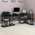 thumbnail image 4 of Pemberly Row Table Console Sans Outils avec Étagères en Finition Bois Noir, 4 of 7