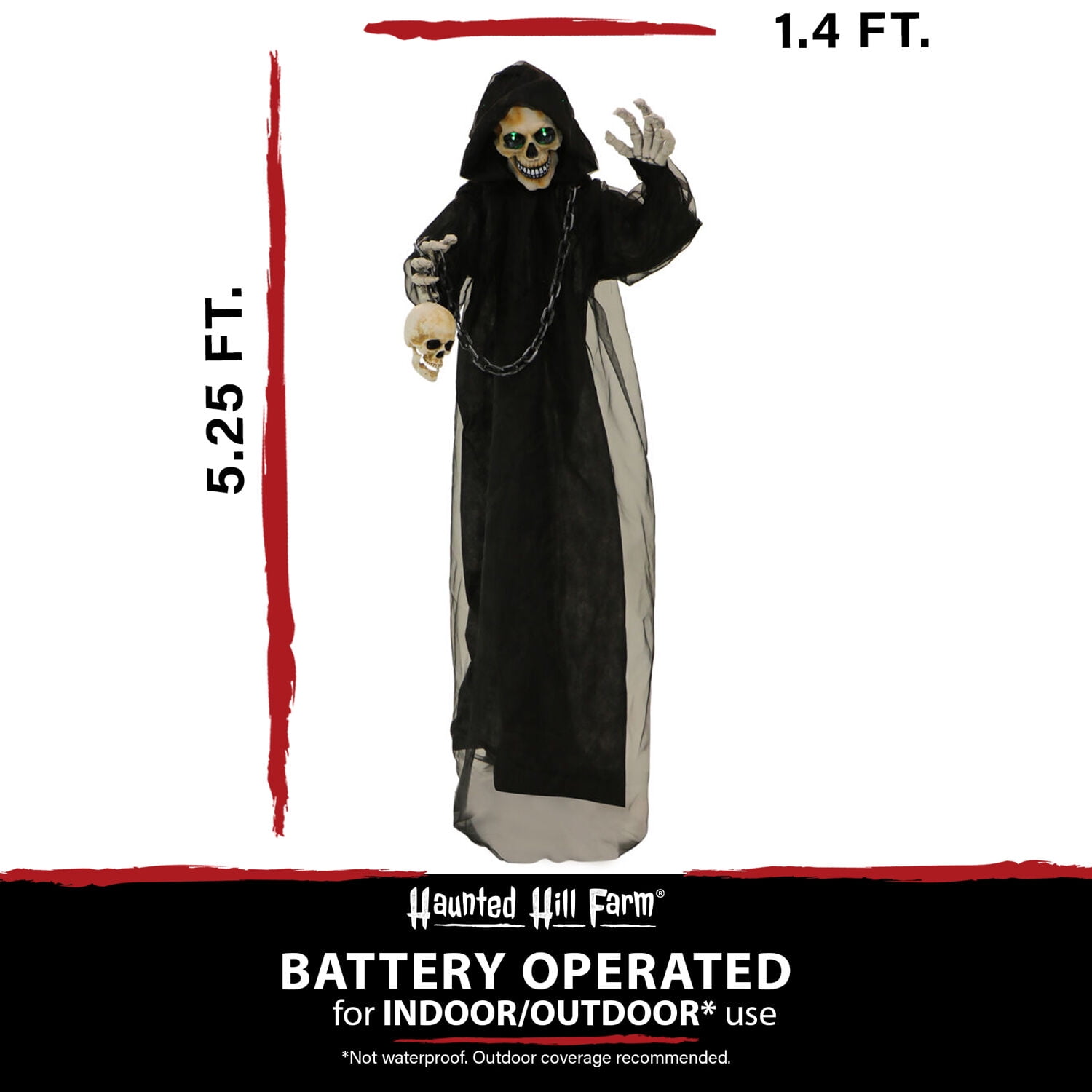 Haunted Hill Farm 5-Ft. Shakey the Animated Reaching Reaper