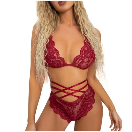 

BELLZELY Sports Bras for Women Clearance Embroidered Mesh Cute Underwear Two Piece Set Cute Underwear
