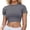 Grey, variant on Fgnfyis Womens Short Sleeve Tops Women's Casual Short Sleeve Crop T Shirt Round Neck Basic Solid Top for Spring Summer Everyday Wear T Shirts for Women Green M