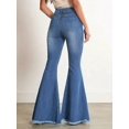thumbnail image 5 of Women's High Waisted Flared Pants Ripped Knee Flared Women's Jeans, Casual And Fashionable Boyfriend Long Pants, 5 of 5
