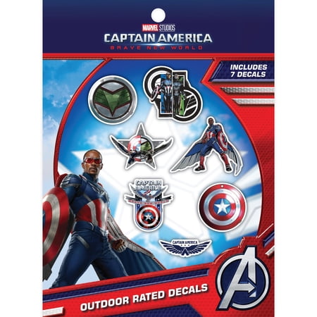 Captain America: Brave New World Decals - Set of 7 Stickers for Truck Water Bottle Bike Helmet Laptop Skateboard - Outdoor Rated Water Resistant Vinyl Decals