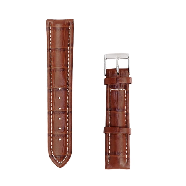 Correa para reloj Klokker de piel de Cocodrilo Coñac Blanco 24mm