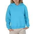 thumbnail image 2 of UDAUDU Girls Boys Oversized Hoodies Fleece Casual Pullover Sweatshirts Kids Fashion Casual Outfits Fall Winter Clothes Light Blue 13-14 Years, 2 of 6