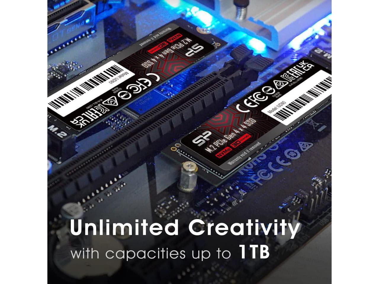 Silicon Power 1TB UD90 NVMe 4.0 Gen4 PCIe M.2 SSD R/W up to 5,000/4,800 MB/s (SU01KGBP44UD9005SN)