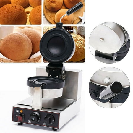 

OUKANING 1000w Commercial Burger Maker Non-Stick Pan Round Waffle Maker Panini Maker