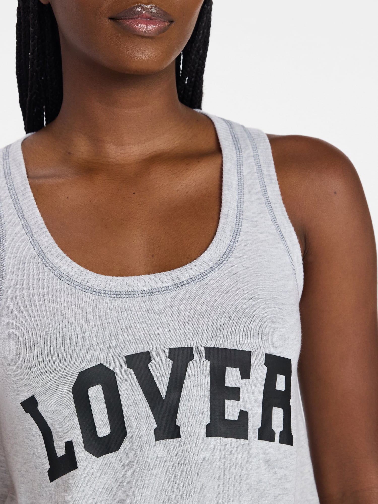 Joyspun Women's Cozy Lounge Collection Hacci Knit Sleep Tank Top, Sizes XS-3X