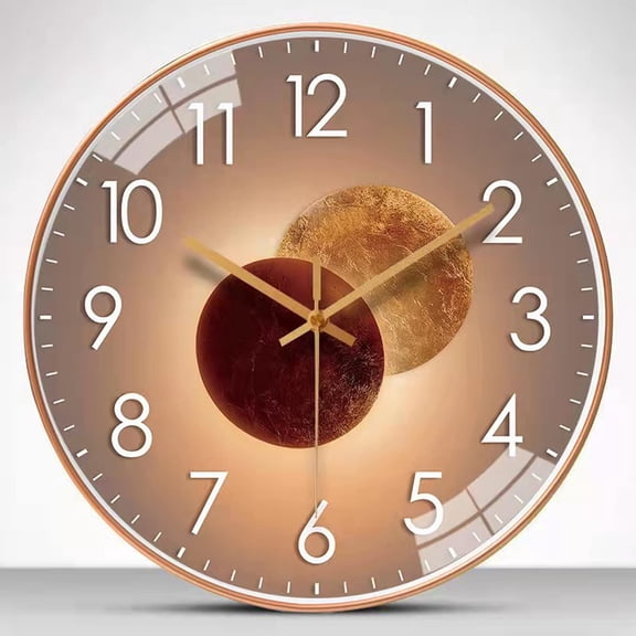 30 cm Modern Quartz Silent Wall Clock, Wall Clock Without Ticking Sound, Kitchen Wall Clock for Living Room, Room, Office (Gold)