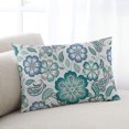 thumbnail image 2 of Waterproof Outdoor Throw Pillows with Inserts 12"x20", Teal Paisley Pattern Soft Decorative Pillowcases for Couch Bedroom, Boho Ethnic Floral Traditional Pillow Covers for Sofa Living Room, 2 of 7