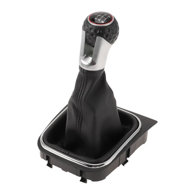 Perillas de cambio manual de 6 velocidades Unique Bargains con cubierta para VW Golf 5 MK5 GTI GTD 2004-2009, palanca de cambio de plástico con cuero sintético, negra y roja
