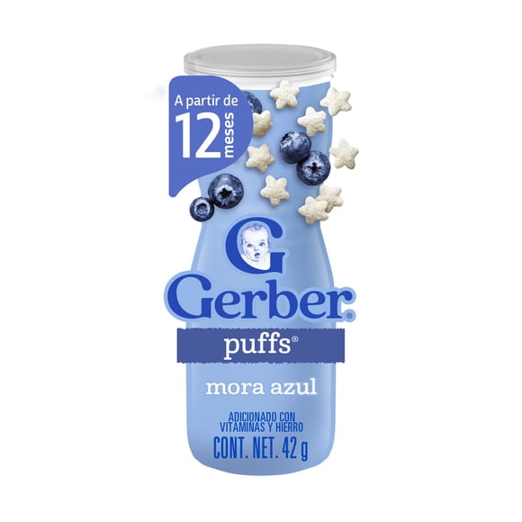 Cereal Gerber Puffs etapa 3 mora azul 42 g