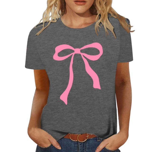 YDLCAFD Custom T Shirts Front and Back Women's Stylish Printed Crew Neck T Shirt
