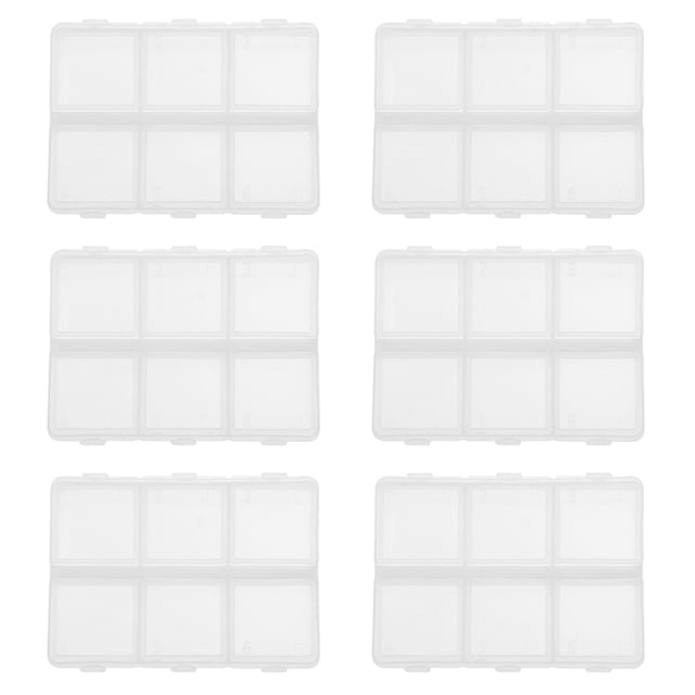 MasteelfCA 6 Pcs Pill Containers Compartment Boxes Pill Boxes with Braille (Transparent)