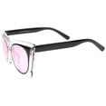 thumbnail image 3 of sunglassLA Unisex Women's Fashion Two-Tone Crystal Clear Edged Cat Eye Sunglasses (Black-Black / Pink) - 51mm, 3 of 4