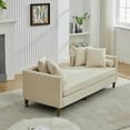 thumbnail image 3 of 75" Chenille Comfy Deep Seat Loveseat, Sofa Loveseat with Nailhead Trim, Love Seat Sofa with Pillows for Living Room and Guestroom, Beige, 3 of 9