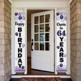 thumbnail image 4 of Happy 64th Birthday Decorations,64th Purple Balloon Birthday Theme Door Hanging Banner Sign - Cheers to 64 Years Old Bday Party Supplies., 4 of 10