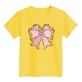 thumbnail image 4 of Aihuaihua Toddler Shirts Girls 2t Cute Print Short Sleeve T Shirts Comfortable Crew Neck Vacation Tops Girls' Tops, Tees & Blouses Yellow,140, 4 of 4