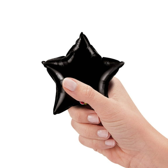 4 inch Mini Star - Onyx Black (Air-Fill Only) Foil Mylar Balloon - Party Supplies Decorations