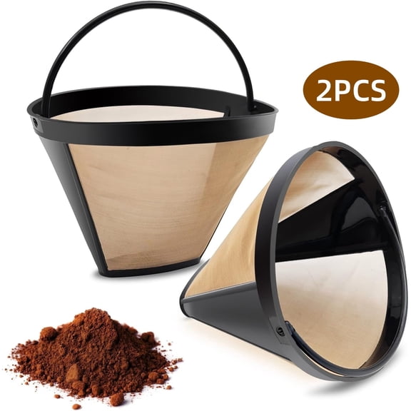 WLGJL Reusable No.4 Cone Coffee Maker Filters 2 Count