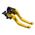 thumbnail image 1 of Palancas de freno y embrague cortas únicas para Kawasaki Ninja 500 2024-2025, palanca de freno ajustable en 6 posiciones, aleación de aluminio, amarillo sólido, 1 par, 1 of 7