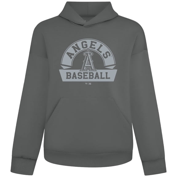Men's Levelwear Gray Los Angeles Angels Luxe Signature Banner Arch Tri-Blend Hoodie