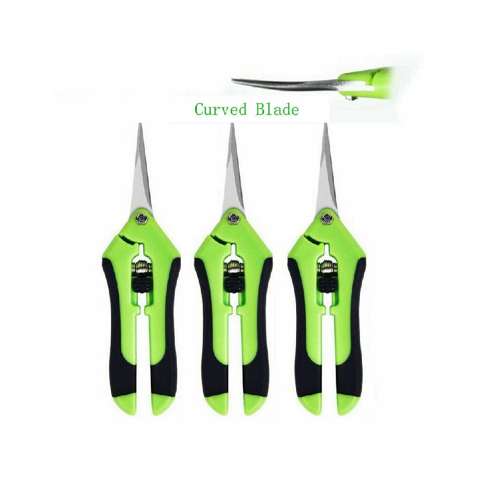 3-Pack Curved Blade Garden Scissors Trimmers Harvest Pruning Plants Trimming 