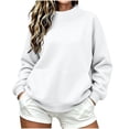 thumbnail image 2 of Womens Casual Mock Neck Sweatshirt Zaewscy Women's Fashion Winter Sporty Solid Color Pocket Crewneck Loose Sweatshirt White XL, 2 of 9