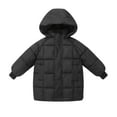 thumbnail image 3 of Loopsun Kids Winter Outwear Coats, Toddler Puffer Jackets, Toddler Boys and Girls Casual Mid Length Hooded Down Warm Outerwear Long Sleeve Jackets Black, 3-4 Years, 3 of 5